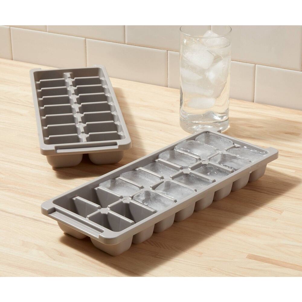 13024 2pk Plastic Ice Trays - Room Essentials™ New Gray 16 Capacity Dish Safe